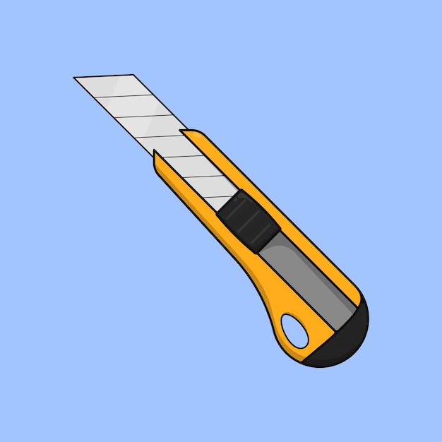 Ícono vectorial de la ilustración de la herramienta de cuchillo cortador