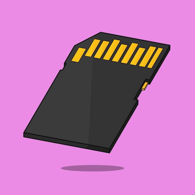 Ícono vectorial de la ilustración de la tarjeta Micro SD