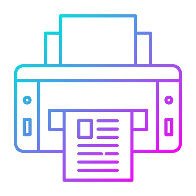 El icono vectorial de la impresora se puede utilizar para el conjunto de iconos de noticias y medios