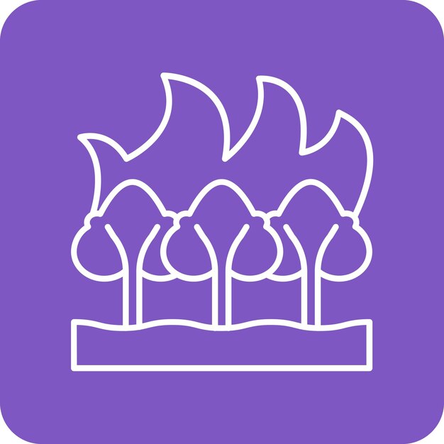 El icono vectorial de incendios forestales se puede usar para el conjunto de iconos de desastres naturales