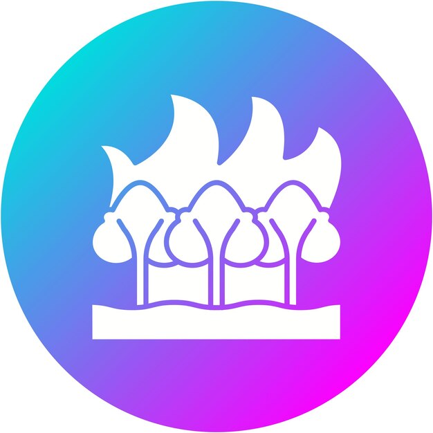 El icono vectorial de incendios forestales se puede usar para el conjunto de iconos de desastres naturales