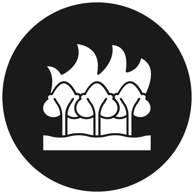 El icono vectorial de incendios forestales se puede usar para el conjunto de iconos de desastres naturales