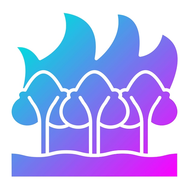 El icono vectorial de incendios forestales se puede usar para el conjunto de iconos de desastres naturales