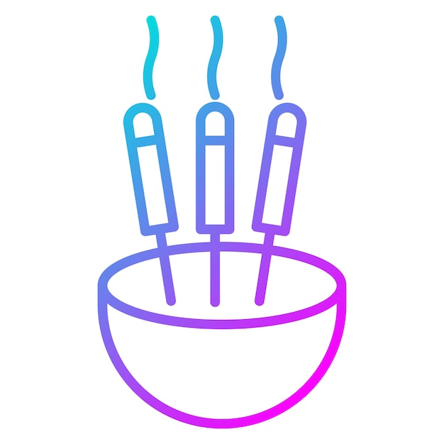 El icono vectorial de Incense Sticks se puede usar para el conjunto de iconos de Spa