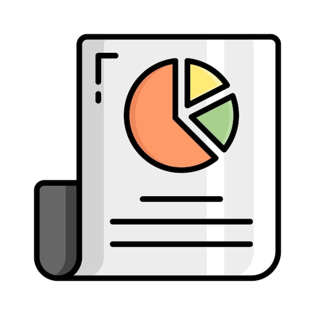 Un icono vectorial de informe financiero en el estilo de diseño de moda