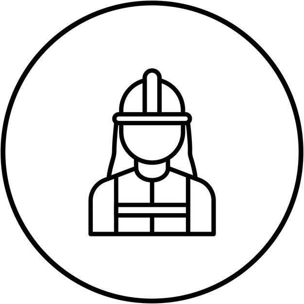 El icono vectorial de la ingeniera femenina se puede utilizar para el conjunto de iconos de fabricación