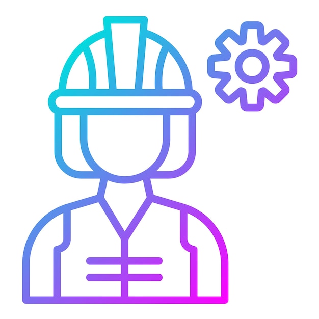 El icono vectorial del ingeniero se puede usar para el conjunto de iconos de mujeres