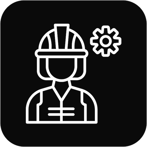 El icono vectorial del ingeniero se puede usar para el conjunto de iconos de mujeres