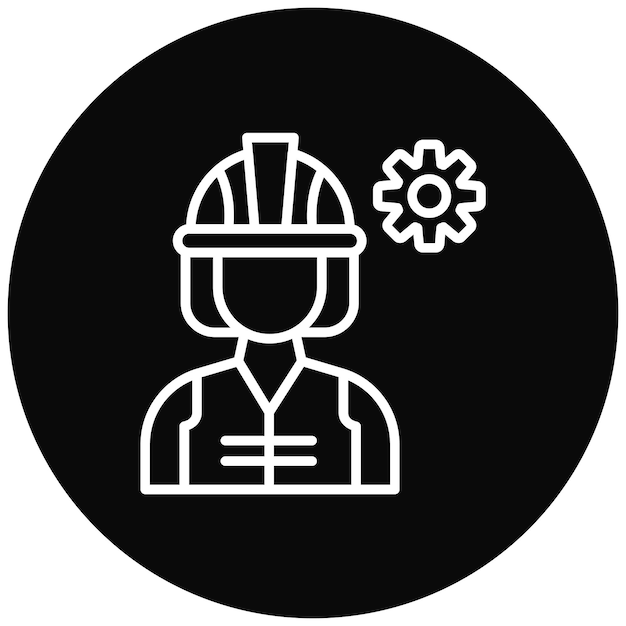 El icono vectorial del ingeniero se puede usar para el conjunto de iconos de mujeres