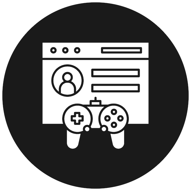 El icono vectorial de inicio de sesión de juego se puede usar para el conjunto de iconos de juegos en línea