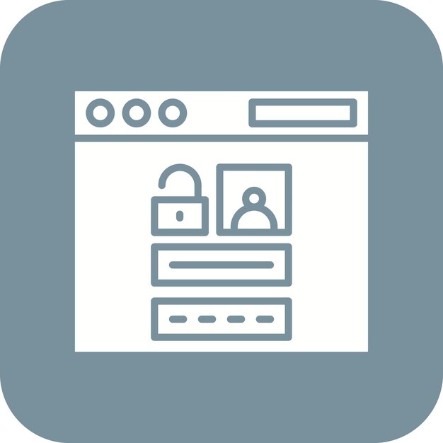 El icono vectorial de inicio de sesión del navegador se puede utilizar para el conjunto de iconos de codificación y desarrollo
