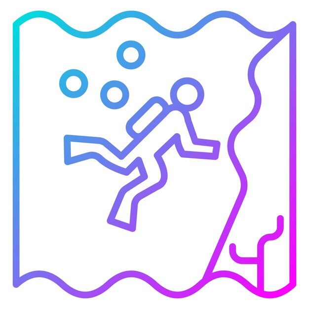 El icono vectorial de inmersión en la pared se puede utilizar para el conjunto de iconos de vacaciones y turismo