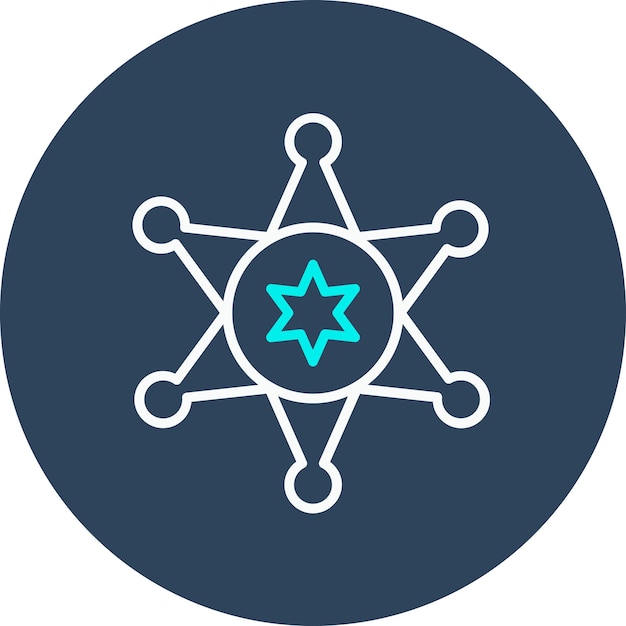 El icono vectorial de la insignia del alguacil se puede usar para el conjunto de iconos de la policía