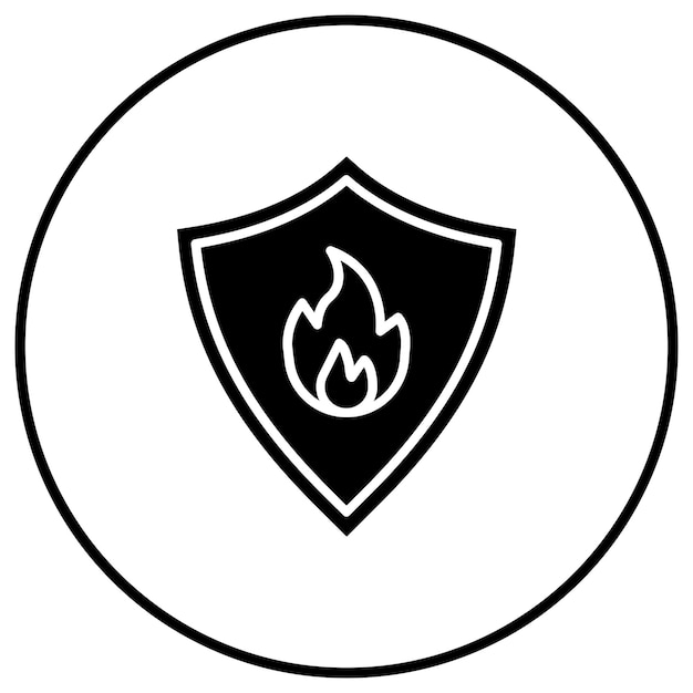 El icono vectorial de la insignia de bomberos se puede utilizar para el conjunto de iconos de bomberos