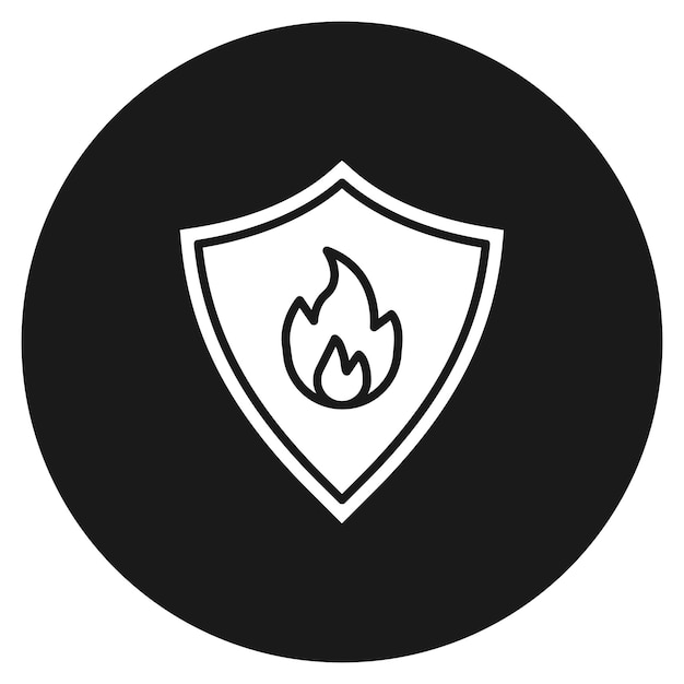 El icono vectorial de la insignia de bomberos se puede utilizar para el conjunto de iconos de bomberos