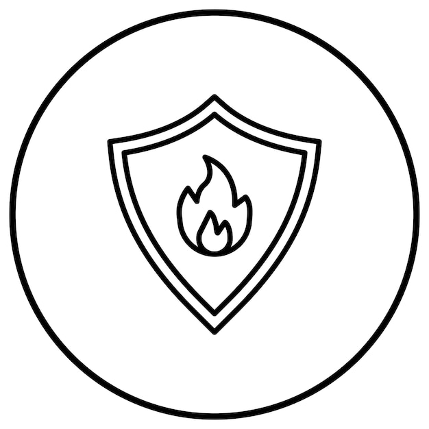 El icono vectorial de la insignia de bomberos se puede utilizar para el conjunto de iconos de bomberos