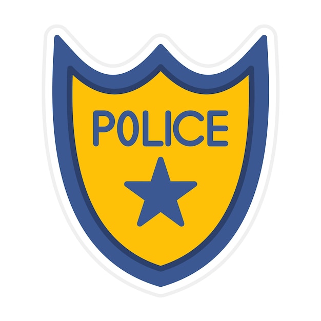 Vector el icono vectorial de la insignia de la policía se puede usar para el conjunto de iconos de la policía