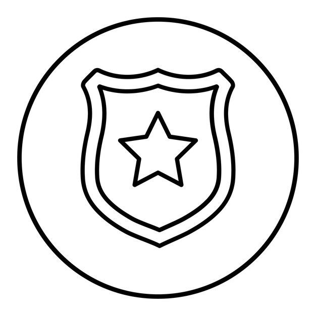 El icono vectorial de la insignia de la policía se puede usar para el conjunto de iconos de la policía
