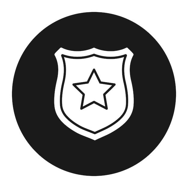 El icono vectorial de la insignia de la policía se puede usar para el conjunto de iconos de la policía