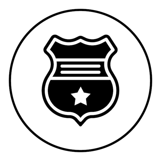 El icono vectorial de la insignia de la policía se puede usar para el conjunto de iconos de la prisión