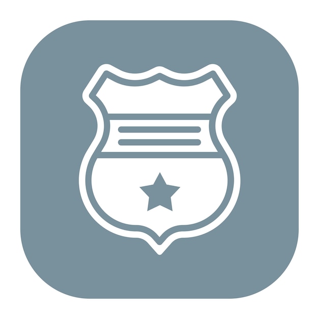 El icono vectorial de la insignia de la policía se puede usar para el conjunto de iconos de la prisión