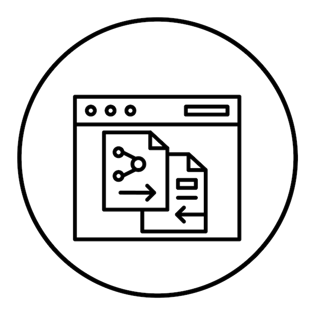 El icono vectorial de intercambio de archivos se puede utilizar para el conjunto de iconos de codificación y desarrollo