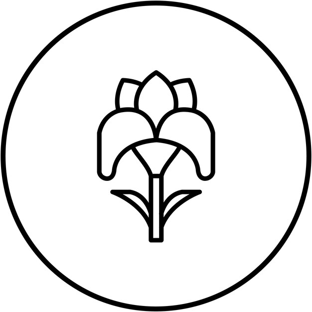 El icono vectorial del iris se puede usar para el conjunto de iconos de flores