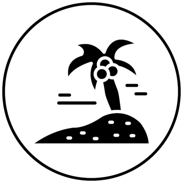 El icono vectorial de la isla se puede usar para el conjunto de iconos de lujo
