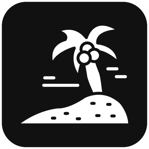 El icono vectorial de la isla se puede usar para el conjunto de iconos de lujo
