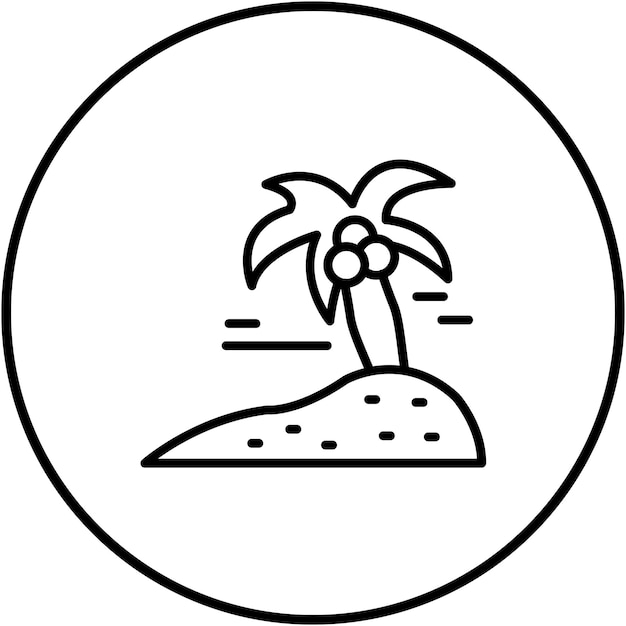 El icono vectorial de la isla se puede usar para el conjunto de iconos de lujo
