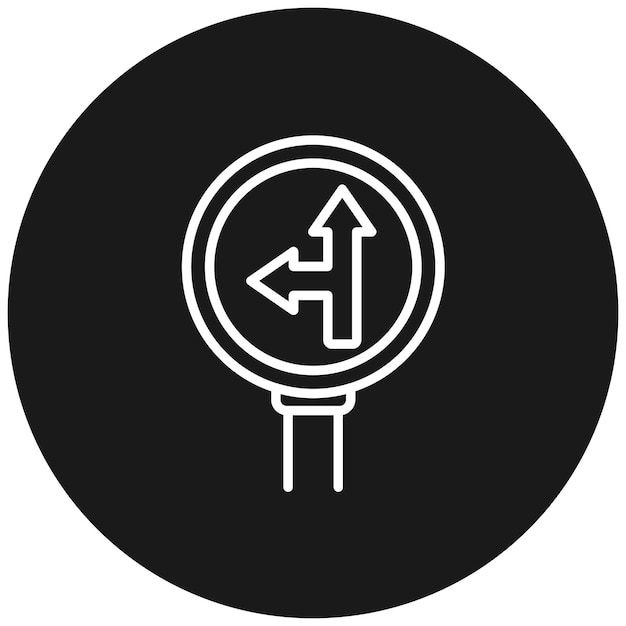 El icono vectorial izquierdo del lado de la carretera se puede utilizar para el conjunto de iconos de señales de tráfico