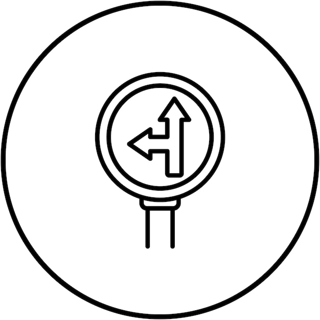 El icono vectorial izquierdo del lado de la carretera se puede utilizar para el conjunto de iconos de señales de tráfico