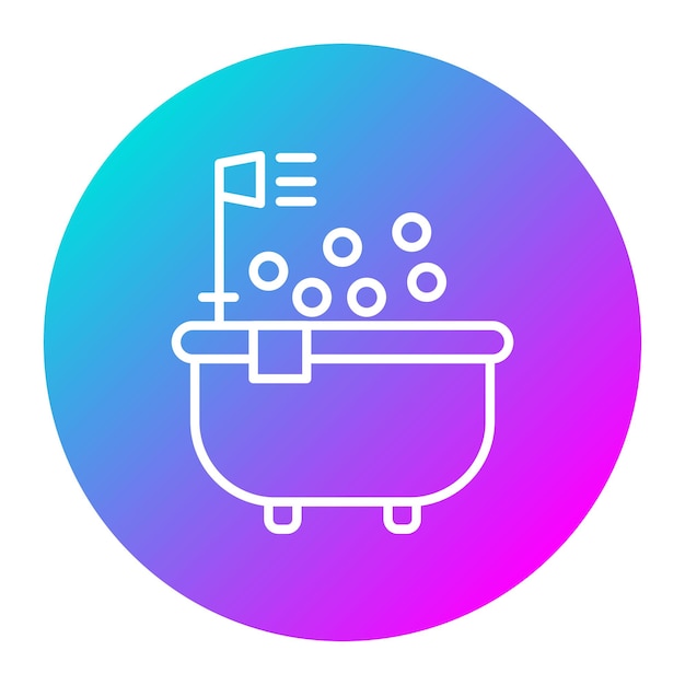 El icono vectorial del jacuzzi se puede usar para el conjunto de iconos del spa
