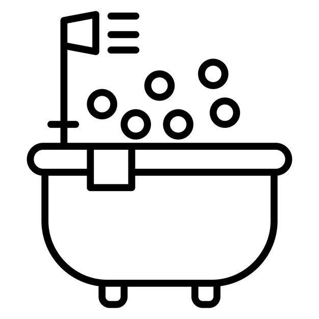 El icono vectorial del jacuzzi se puede usar para el conjunto de iconos del spa