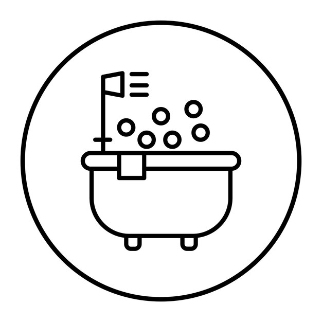 El icono vectorial del jacuzzi se puede usar para el conjunto de iconos del spa
