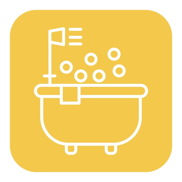 El icono vectorial del jacuzzi se puede usar para el conjunto de iconos del spa