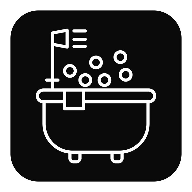 El icono vectorial del jacuzzi se puede usar para el conjunto de iconos del spa
