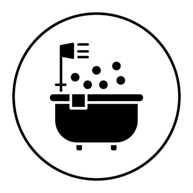 El icono vectorial del jacuzzi se puede usar para el conjunto de iconos del spa