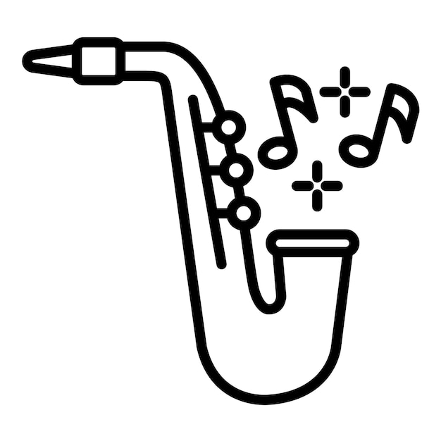 El icono vectorial de jazz se puede usar para el conjunto de iconos de instrumentos