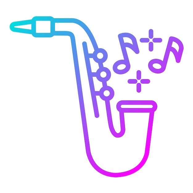 El icono vectorial de jazz se puede usar para el conjunto de iconos de instrumentos
