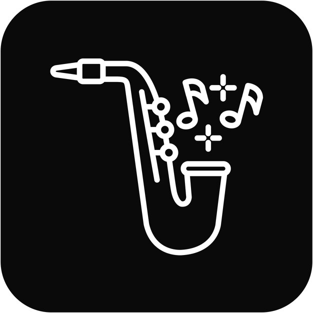 El icono vectorial de jazz se puede usar para el conjunto de iconos de instrumentos