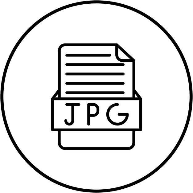 El icono vectorial JPG se puede utilizar para el conjunto de iconos de formatos de archivo