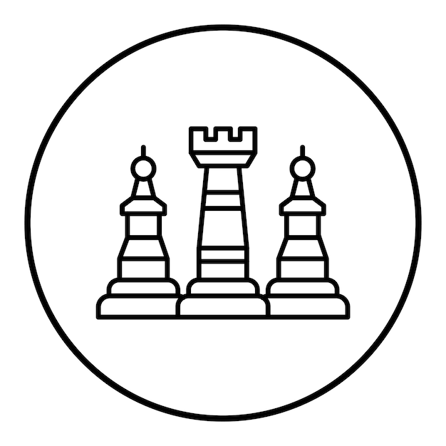 El icono vectorial del juego de ajedrez se puede usar para el conjunto de iconos del juego en línea
