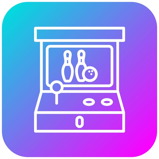 El icono vectorial de los juegos operados por monedas se puede usar para el conjunto de iconos de bolos