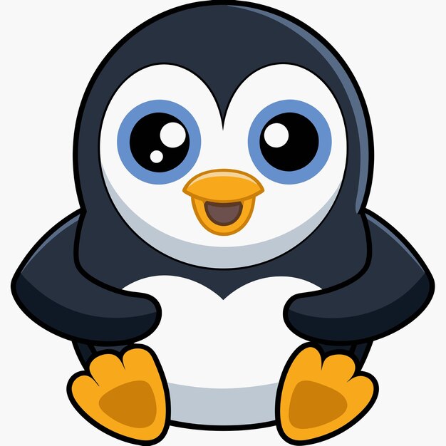 Icono vectorial de juegos de pingüino lindo Ilustración de tecnología animal Icono concepto aislado Vector plano de estilo de dibujos animados premium