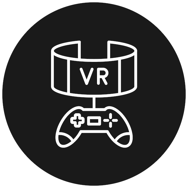 El icono vectorial de juegos Vr se puede usar para el conjunto de iconos de realidad virtual