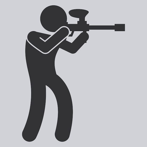 icono vectorial del jugador de paintball