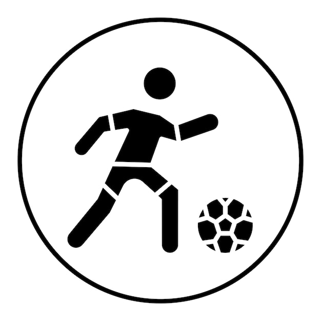 El icono vectorial del jugador se puede usar para el conjunto de iconos de fútbol