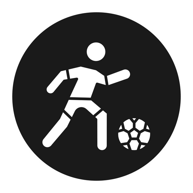 El icono vectorial del jugador se puede usar para el conjunto de iconos de fútbol
