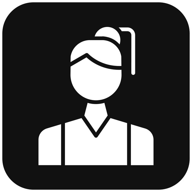 El icono vectorial de la jugadora se puede usar para el conjunto de iconos de voleibol